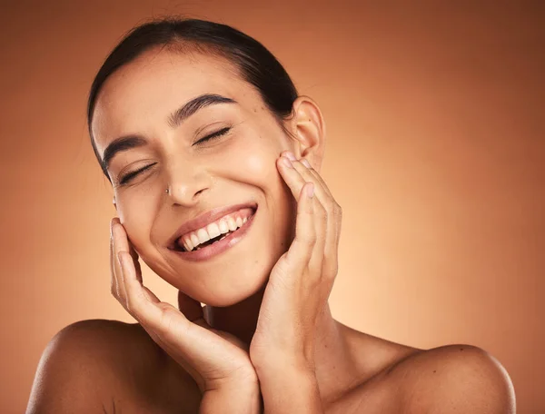 Sonrisa Cuidado Piel Cara Mujer Para Cosméticos Belleza Natural Cuidado —  Fotos de Stock