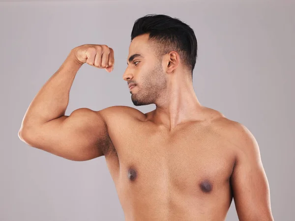 Spier Arm Man Sterk Van Training Voor Gezondheid Doel Lichaam — Stockfoto