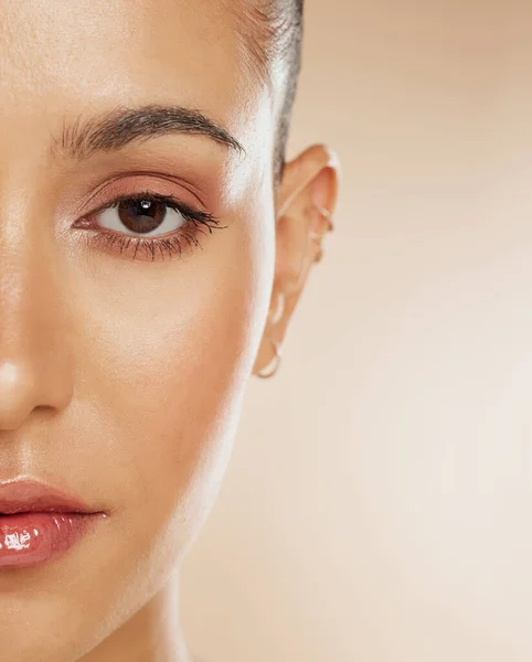 Skönhet Hudvård Och Naturlig Makeup Ansiktet Kvinnan För Hälsa Dermatologi — Stockfoto