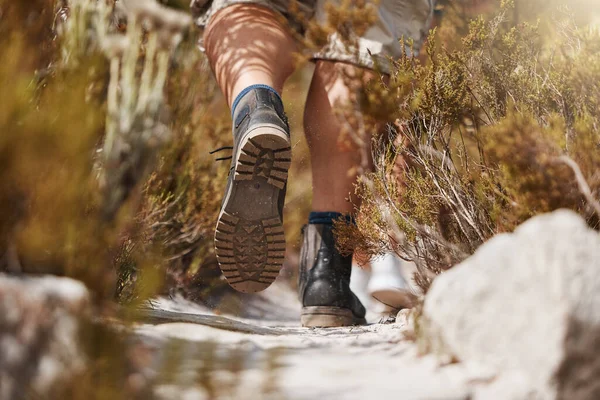 Пешие Прогулки Обувь Человек Лесу Фитнеса Физических Упражнений Тренировок Природе — стоковое фото