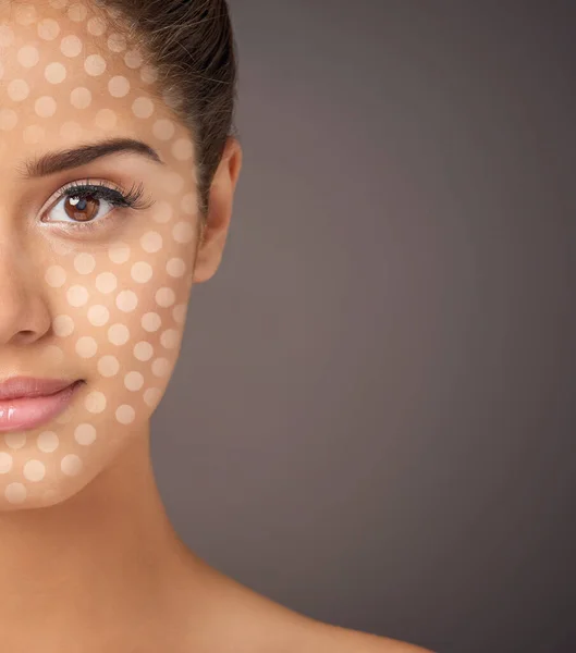 Einsatz Von Technologie Zum Wohle Ihrer Haut Verbessertes Porträt Eines — Stockfoto