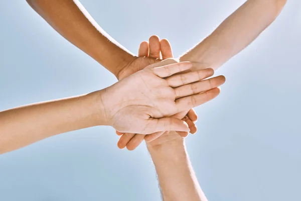Mãos Huddle Dos Povos Negócio Para Apoio Trabalho Equipe Comunidade — Fotografia de Stock