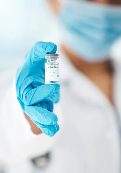 Kovid Obat Obatan Dan Vaksin Dengan Tangan Dokter Untuk Inovasi — Stok Foto