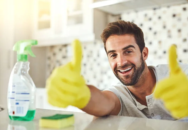 Consider Any Germs Gone Cropped Portrait Handsome Young Man Giving — Stock Photo, Image