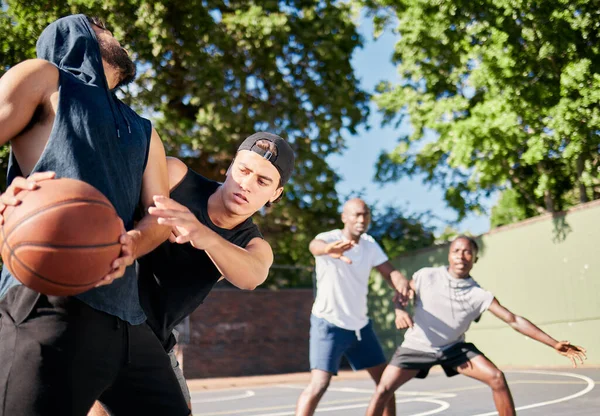 Basketball Friends Teammates Basketball Court Training Team Game Together Health — Stock Photo, Image