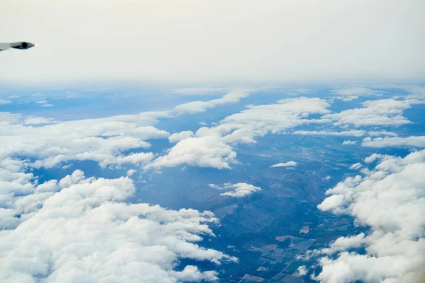 Nothing Blue Sky Sunshine Cloudy View Seen Airplane Window — Stock Photo, Image