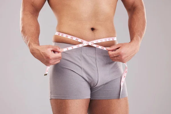 Weight Loss Fitness Health Tape Measure Man Wellness Training Sports — Stockfoto