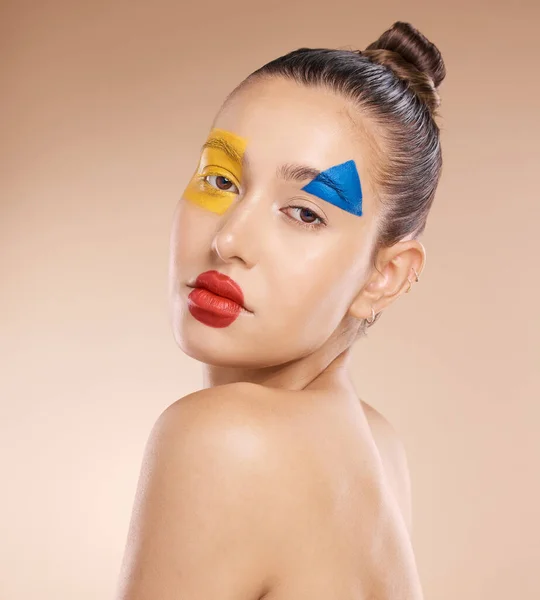 Belleza Maquillaje Payaso Por Mujer Estudio Por Diversión Arte Expresión —  Fotos de Stock