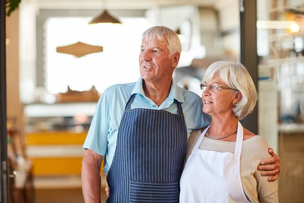 Herdefiniëren Wat Pensioen Betekent Een Senior Koppel Dat Samen Een — Stockfoto