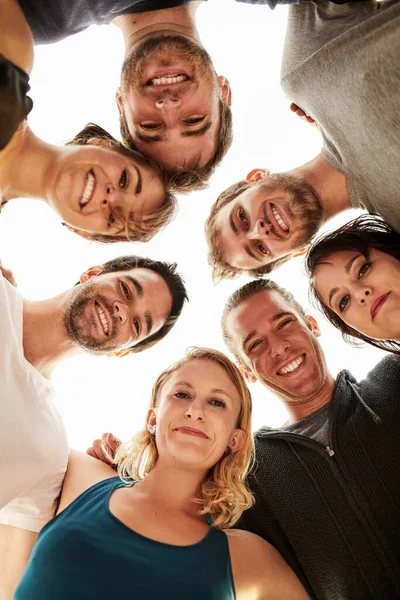 Making Brilliant Summer Memories Low Angle Portrait Group Happy Friends — Stock Photo, Image