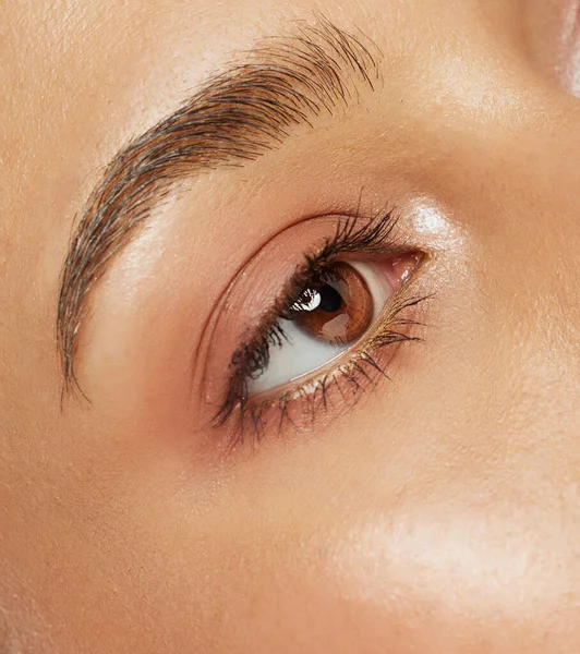 Mikroostrza Oko Modelka Twarzy Pielęgnacji Oczu Pielęgnacji Piękna Zbliżenie Zbliżenie — Zdjęcie stockowe