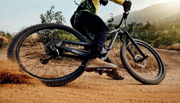 Sport Action Och Cykel Smuts Racing Mountainbike Njuter Ridning Cykling — Stockfoto