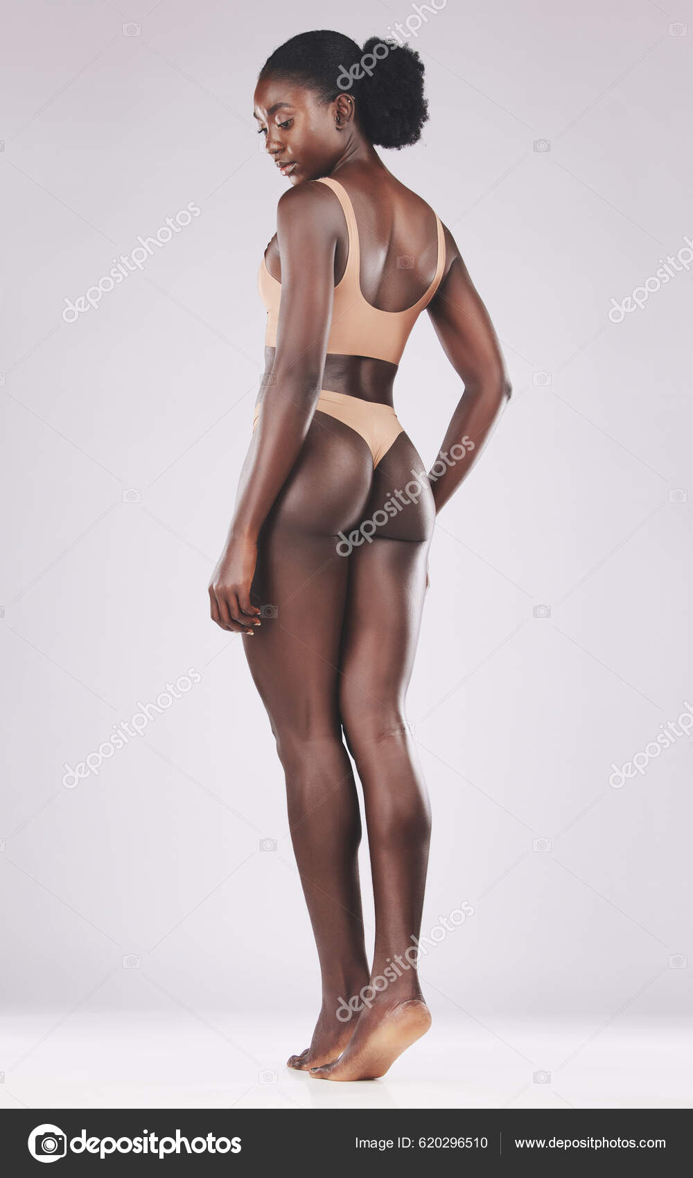 Body Underwear Black Woman Beauty Wellnessand Health White Mockup Studio  Stock Photo by ©PeopleImages.com 620296510