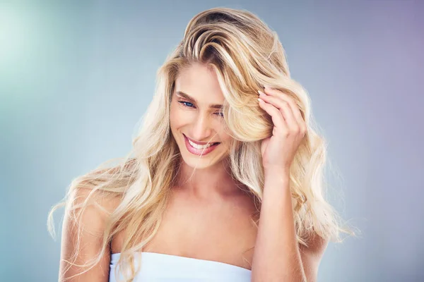 Péče Vlasy Krása Žena Účesem Studiu Pro Keratin Brazilské Nebo — Stock fotografie