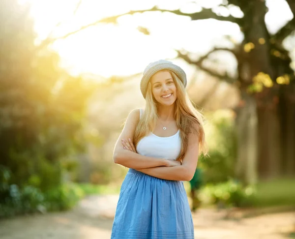 Live Your Best Life Spending More Time Nature Young Woman — Stock Photo, Image
