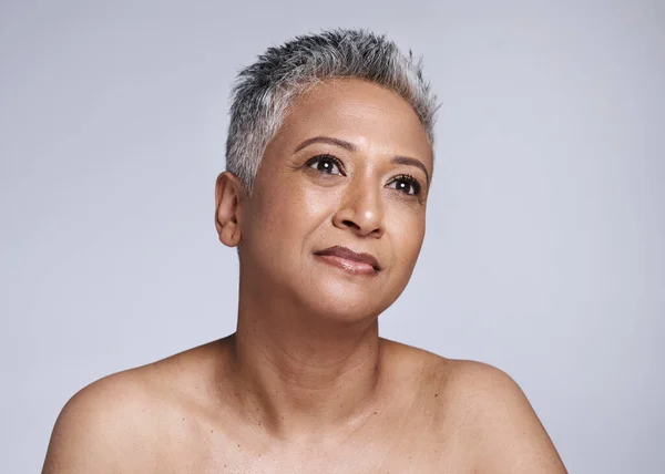 Cuidado Piel Mujer Mayor Bienestar Cara Maquillaje Estético Cosmética Facial — Foto de Stock