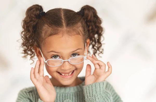 Gafas Cara Del Niño Cuidado Los Ojos Para Visión Oficina — Foto de Stock