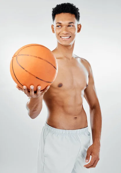 Sport Basketbal Man Een Fitnessstudio Training Training Oefening Met Een — Stockfoto