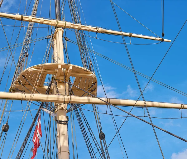 Historical Sailboat Fregatten Jylland National Treasure Detail Old Danish Ship — Fotografia de Stock