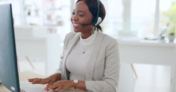 Call Center Customer Support Telemarketing Agent Doen Van Een Consult — Stockvideo