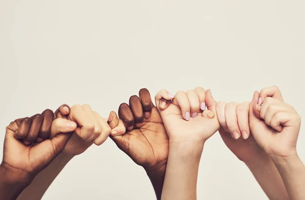 Sticking Together Group Unrecognizable People Holding One Anothers Thumbs Single — Stock Photo, Image