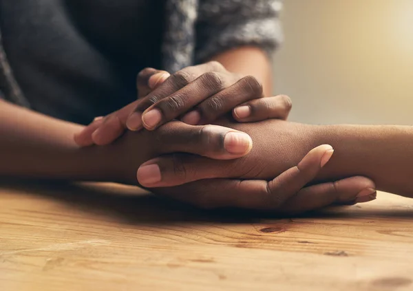 One Thats Always Two Unrecognizable People Holding Hands Comfort — Stock Photo, Image