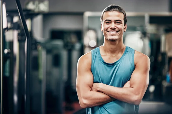 Osobní Trenér Tělocvičně Portrét Muže Zdravého Životního Stylu Fitness Motivace — Stock fotografie