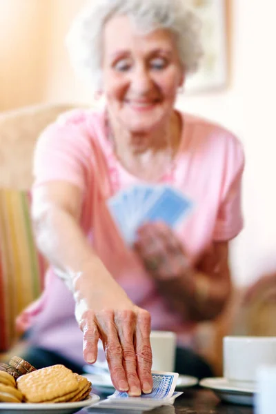 Hoop Een Goede Kaart Senioren Kaarten Hun Bejaardentehuis — Stockfoto