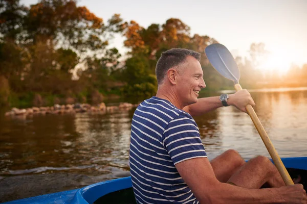 Lets Further River Father Son Sitting Rowboat Together Lake — Stock Photo ©  PeopleImages.com #621246516