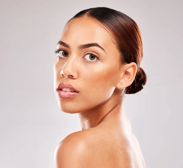 Skincare Beleza Retrato Mulher Estúdio Para Bem Estar Corpo Saudável — Fotografia de Stock