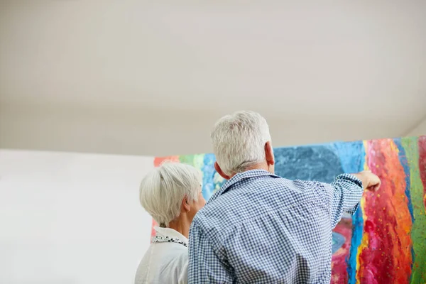 Vivir Para Expresar Impresionar Una Pareja Ancianos Pintando Casa — Foto de Stock