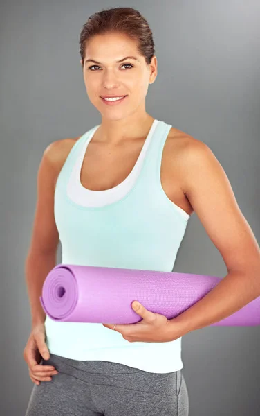Lycka Yoga Yoga Och Mer Yoga Ung Kvinna Som Tränar — Stockfoto