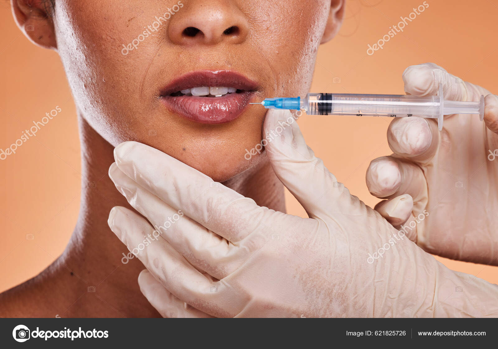 Woman Lips Hands Plastic Surgery Injection Botox Skincare Treatment