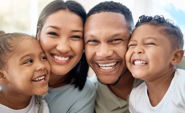 Portrait Love Black Family Happy Smile Faces American Group Holiday — Stock Photo, Image
