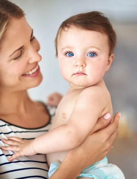 stock image No love greater than Moms. a mother carrying her adorable baby girl