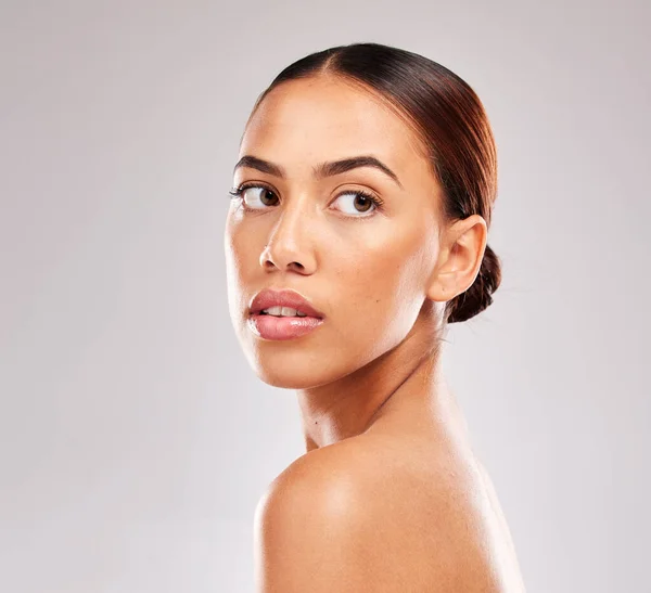Cuidado Piel Belleza Modelo Mujer Negra Estudio Para Producto Piel — Foto de Stock