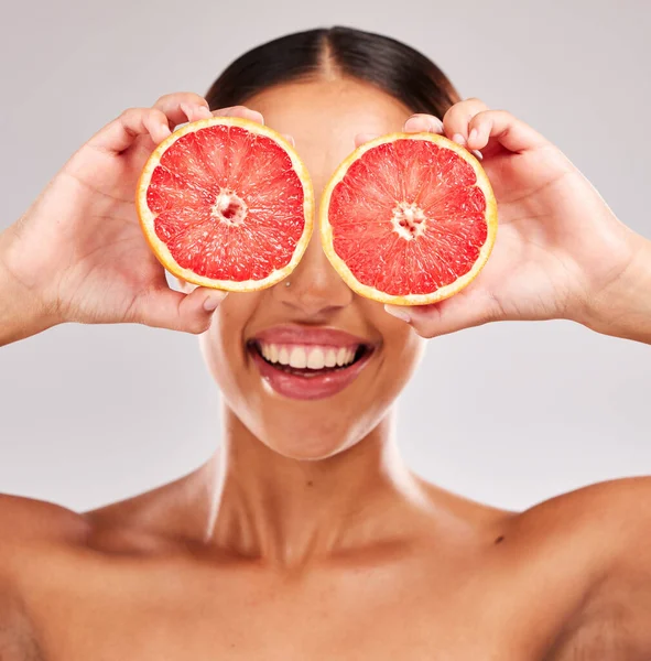 Greyfurt Cilt Bakımı Yüzü Parlasın Diye Meyve Cilt Bakımı Vitamini — Stok fotoğraf