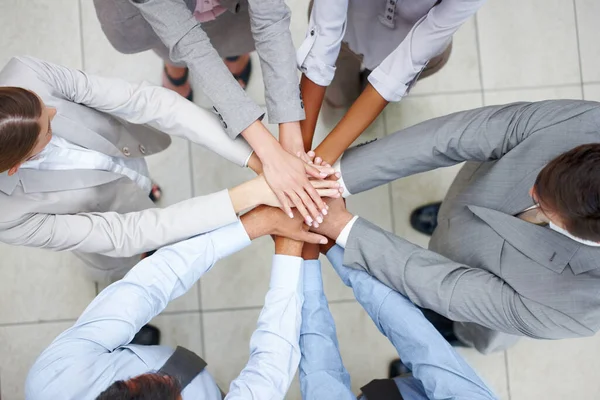 Uniti Come Uno Business Team Collegio Unito Mettendo Mani Insieme — Foto Stock
