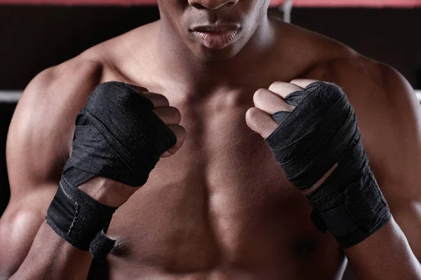African American Male Boxer Cropped Image African American Male Boxer — Stock Photo, Image