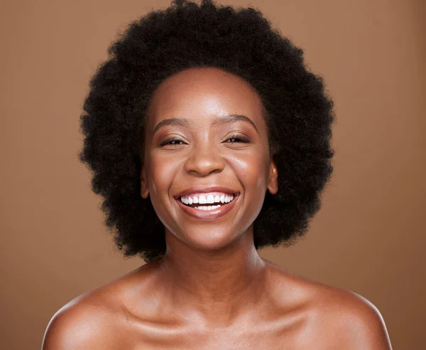 Beleza Cuidados Com Pele Retrato Mulher Negra Estúdio Para Bem — Fotografia de Stock