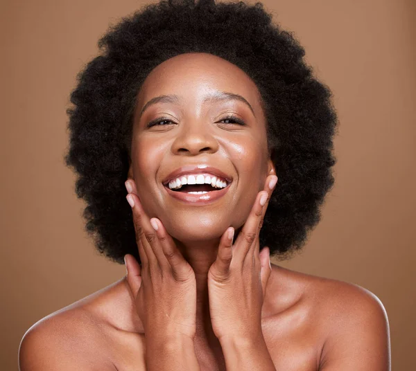 Fekete Wellness Bőr Portré Egy Boldog Modell Egészséges Bőr Világít — Stock Fotó