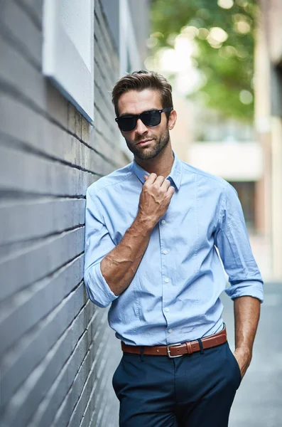 Moda Business Fiducia Ritratto Dell Uomo Con Occhiali Abiti Professionali — Foto Stock