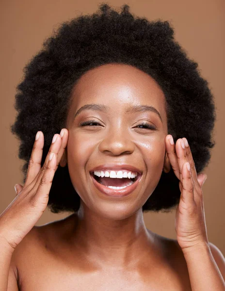Beleza Cuidados Com Pele Retrato Uma Mulher Negra Estúdio Com — Fotografia de Stock