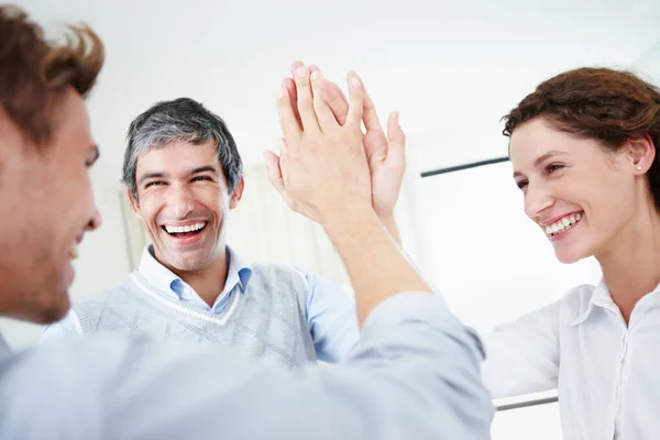 Good Job Team Group Young Business People Fiving Each Other — Stock Photo, Image