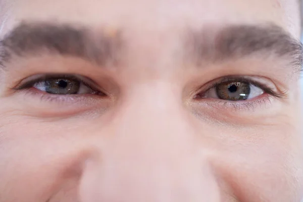 Mata Zoom Dan Wajah Potret Manusia Visi Dan Pandangan Untuk — Stok Foto