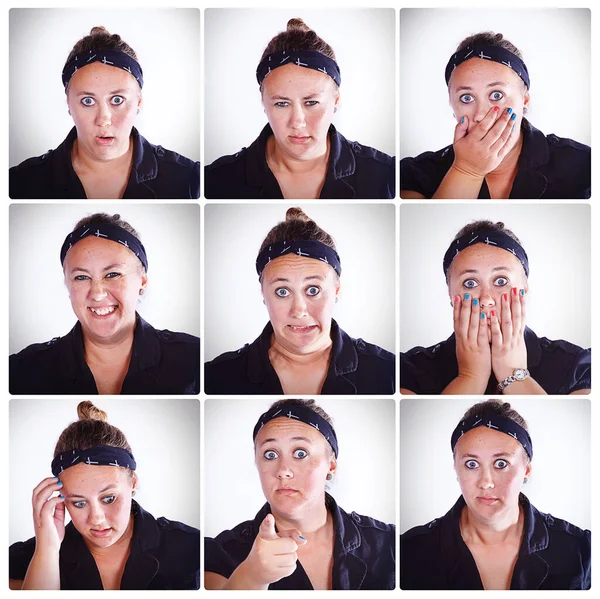 Im getting all emotional. Composite shot of a woman making various facial expressions