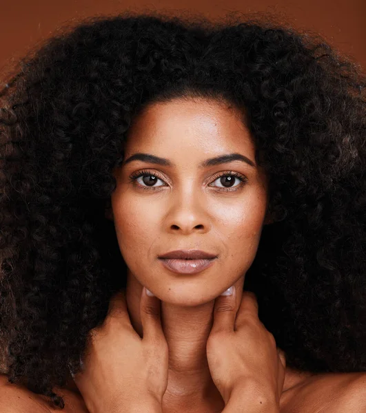 Huid Schoonheid Portret Van Een Zwarte Vrouw Een Studio Voor — Stockfoto