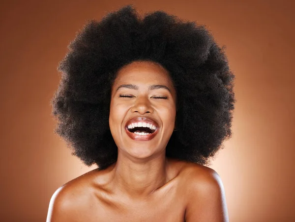 Mulher Negra Beleza Cuidados Com Pele Modelo Cuidados Com Cabelo — Fotografia de Stock