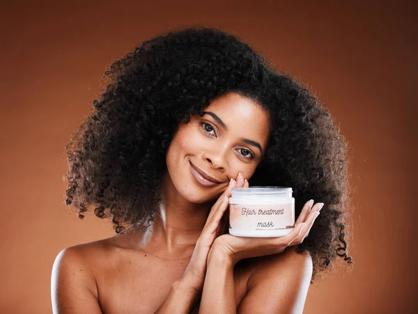 Schoonheid Luxe Haarverzorging Masker Zwarte Vrouw Conditioner Pot Organische Moisturizer — Stockfoto