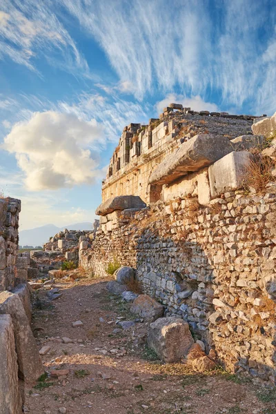 Ancient Ruins Modern Times Ancient Roman Ruins Turkey — стокове фото
